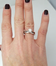 Load image into Gallery viewer, 18k White Gold Tacori .65ct Round Diamond Solitaire Engagement Wedding Ring Set
