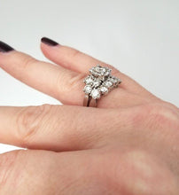 Load image into Gallery viewer, 14k White Gold 3.01ct Round Diamond Illusion Duo Wedding Engagement Ring Set