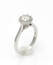 Load image into Gallery viewer, 18k Tacori .72ct T.W. Round Diamond Halo Solitaire Engagement Ring