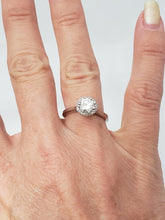 Load image into Gallery viewer, 18k Tacori .72ct T.W. Round Diamond Halo Solitaire Engagement Ring