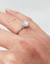 Load image into Gallery viewer, 18k Tacori .72ct T.W. Round Diamond Halo Solitaire Engagement Ring