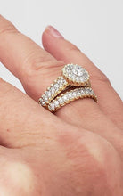 Load image into Gallery viewer, 14k Yellow Gold 1.00ct Round Diamond Halo Engagement Wedding Ring Set