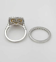 Load image into Gallery viewer, 14k Two Tone Gold 2.00ct Round Diamond Pave Double Halo Engagement Wedding Set
