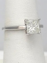 Load image into Gallery viewer, 14k White Gold 1.19ctw Princess Cut Diamond Solitaire Engagement Ring