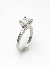 Load image into Gallery viewer, 14k White Gold 1.19ctw Princess Cut Diamond Solitaire Engagement Ring
