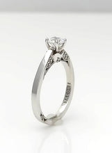 Load image into Gallery viewer, 18k White Gold Round Solitiare Tacori Semi Mount Engagement Ring