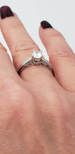 Load image into Gallery viewer, 18k White Gold Round Solitiare Tacori Semi Mount Engagement Ring