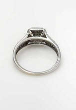 Load image into Gallery viewer, Composite Halo Diamond Accent Square Promise Ring 14K White Gold