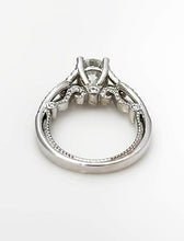 Load image into Gallery viewer, 14k White Gold Pave Beaded Band 1 1/2ct Round Diamond Engagement Ring