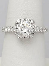 Load image into Gallery viewer, 1.52 Ct. T.W. Round Diamond Halo Designer Engagement Ring 18k White Gold