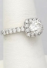 Load image into Gallery viewer, 1.52 Ct. T.W. Round Diamond Halo Designer Engagement Ring 18k White Gold