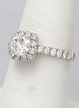 Load image into Gallery viewer, 1.52 Ct. T.W. Round Diamond Halo Designer Engagement Ring 18k White Gold