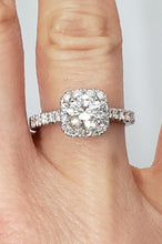 Load image into Gallery viewer, 1.52 Ct. T.W. Round Diamond Halo Designer Engagement Ring 18k White Gold