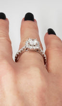 Load image into Gallery viewer, 1.52 Ct. T.W. Round Diamond Halo Designer Engagement Ring 18k White Gold