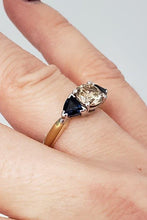 Load image into Gallery viewer, 1.14ct Brown Diamond & Sapphire Engagement Ring In 18k Yellow Gold