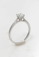 Load image into Gallery viewer, .63ct Round Diamond Classic Solitaire Engagement Ring In 14k White Gold