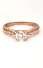 Load image into Gallery viewer, 14k Rose Gold Diamond Solitaire .56ctw VS2 Round Engagement Ring