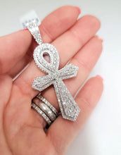 Load image into Gallery viewer, 3.00ct T.W. Diamond Large Ankh Cross In 10k White Gold