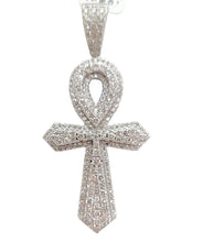 Load image into Gallery viewer, 3.00ct T.W. Diamond Large Ankh Cross In 10k White Gold