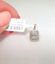 Load image into Gallery viewer, 14k Yellow Gold .50ct Diamond Emerald Shape Baguette & Round Pendant
