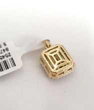 Load image into Gallery viewer, 14k Yellow Gold .50ct Diamond Emerald Shape Baguette & Round Pendant