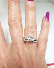 Load image into Gallery viewer, 2.00ct T.W Princess Cut Diamond Engagement Bridal Set In 14k White Gold