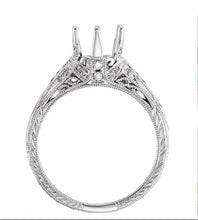 Load image into Gallery viewer, 14k White 7mm Round 1/4 Ctw Diamond Semi-Set Engagement Ring