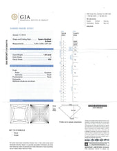 Load image into Gallery viewer, GIA Certified Square Diamond 1.46ct T.W. Engagement Bridal Set 950 Platinum