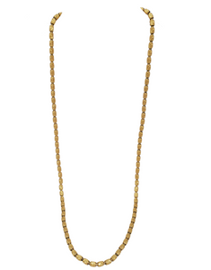 10k Yellow Gold Italian Fancy Diamond Cut Barrel Link Chain Necklace - 24 1/2"