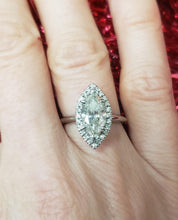 Load image into Gallery viewer, 14k White Gold 2.08ct Marquise Diamond Solitaire Engagement Ring Diamond Halo