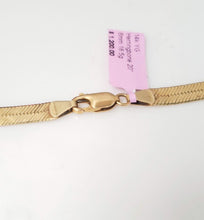Load image into Gallery viewer, 14k Yellow Gold Herringbone Chain Necklace 6mm 20"
