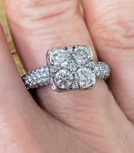 Load image into Gallery viewer, 585 14k White Gold Princess 2 1/2ct VS Diamond High Set Engagement Ring