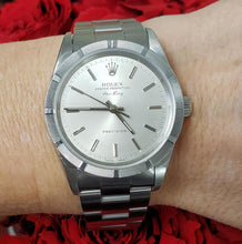 Load image into Gallery viewer, 34mm Rolex Air-King Engine Turn Stainless Steel Oyster Silver Automatic 16264