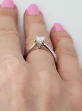Load image into Gallery viewer, .46ctw PRINCESS CUT DIAMOND SOLITAIRE ENGAGEMENT RING in 14K WHITE GOLD
