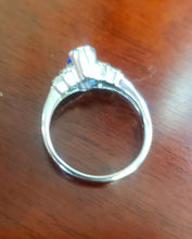 Load image into Gallery viewer, 18k White Gold Oval 7 x 5mm Tanzanite & Diamond Ring