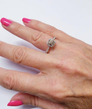 Load image into Gallery viewer, 14k White Gold S Kashi 1.00ct Round Diamond Halo Engagement Ring