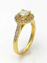 Load image into Gallery viewer, 1 CT. T.W. Round Diamond Frame Halo Engagement Ring in 18K Yellow Gold