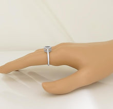 Load image into Gallery viewer, NEW 14k WHITE GOLD .33ct ROUND SOLITAIRE SHIMMER FLOATING DIAMOND HALO RING