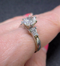 Load image into Gallery viewer, Platinum 950 1.01ct Center Oval 1/4ct Pear Accents Engagement Ring