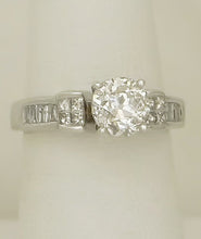 Load image into Gallery viewer, 1 3/4ct DIAMOND ROUND EUROPEAN CUT VINTAGE ENGAGEMENT RING 14K WHITE GOLD