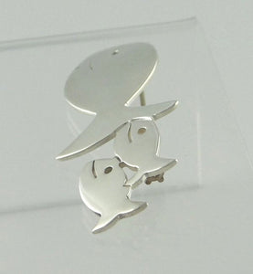 LADIES 925 STERLING SILVER 3 FISH SOLID FINE JEWELRY HIGH POLISH PIN BROOCH 1"
