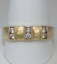 Load image into Gallery viewer, 14K YELLOW GOLD HIGH POLISH 6 ROUND CZ 1/3ct WEDDING BAND RING