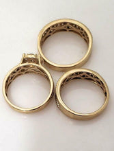 Load image into Gallery viewer, 14k YELLOW GOLD 2.12ct ROUND DIAMOND ENGAGEMENT BRIDAL TRIO SET