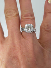 Load image into Gallery viewer, EGL 2.50ct RADIANT DIAMOND ENGAGEMENT BRIDAL SET in 18K WHITE GOLD