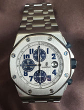 Load image into Gallery viewer, 43mm Audemars Piguet Royal Oak Offshore Chrono Panda White Navy Watch
