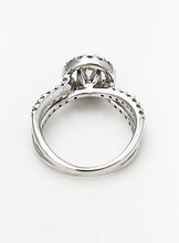 Load image into Gallery viewer, 18k White Gold Pave Double Band 1 1/4ct Round Diamond Halo Engagement Ring