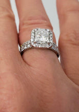 Load image into Gallery viewer, EGL 2.50ct RADIANT DIAMOND ENGAGEMENT BRIDAL SET in 18K WHITE GOLD
