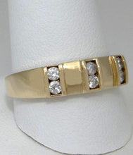 Load image into Gallery viewer, 14K YELLOW GOLD HIGH POLISH 6 ROUND CZ 1/3ct WEDDING BAND RING