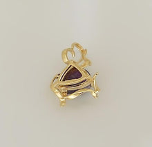 Load image into Gallery viewer, 14k YELLOW GOLD HIGH POLISH CUSTOM MADE TUMBLED NATURAL AMETHYST PENDANT 1.28"
