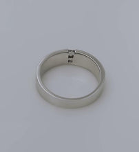 Load image into Gallery viewer, MENS 14k WHITE GOLD 1/2ct SQUARE DIAMOND TWO STONE WEDDING BAND